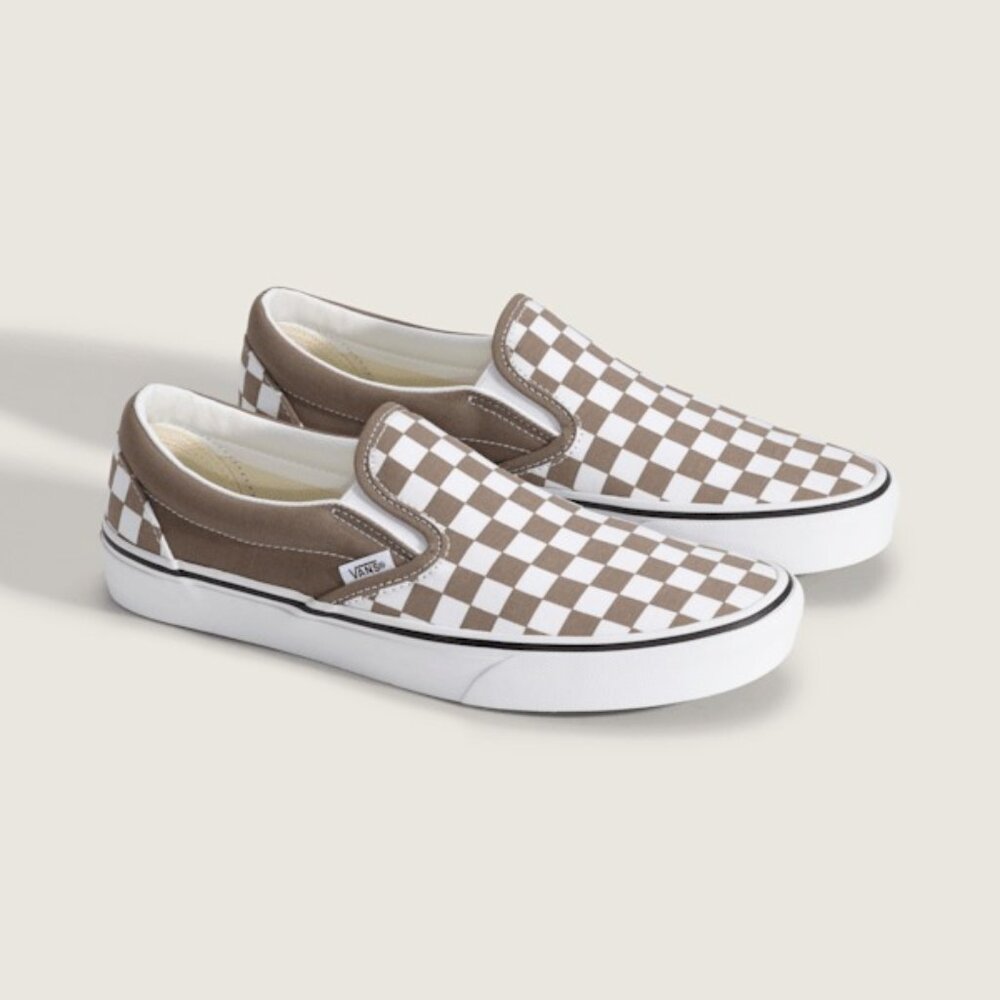 Tan & White Checkered Vans